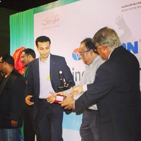 Award ceremony at a sports event in Dubai